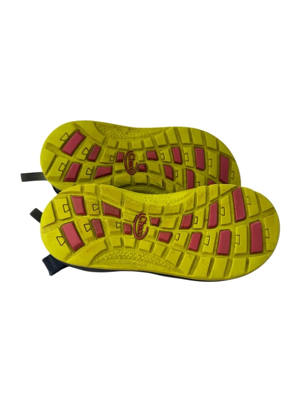 Chaco Kids Black Sandals with Yellow Sole and Pink Buckles